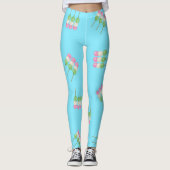 Anime Blue Pastel Dango Leggings (Devant)