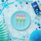 Anime Blue Pastel Dango Paper Bord (Feest)