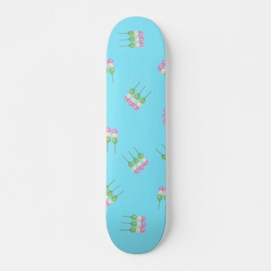 Anime Blue Pastel Dango Skateboard (Devant)