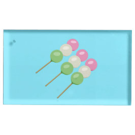 Anime Blue Pastel Dango Tafelkaarthouder Plaatskaart Houder