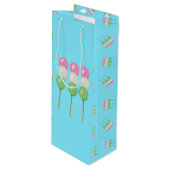 Anime Blue Pastel Dango Wine Gift Bag Wijn Cadeautas (Voorkant Gekanteld)