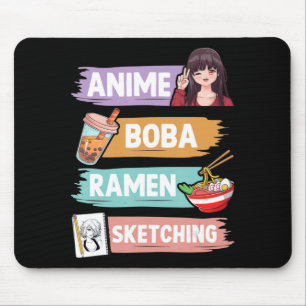 Anime Boba Ramen Sketching Otaku Kawaii Anime Girl Muismat
