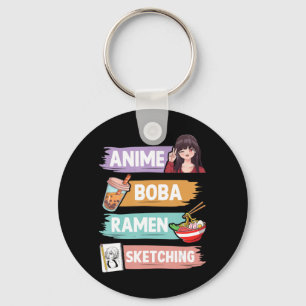 Anime Boba Ramen Sketching Otaku Kawaii Anime Girl Sleutelhanger