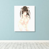 Anime Boobs "Innocent" SingleZ Canvas Prints (Insitu (Houten vloer))