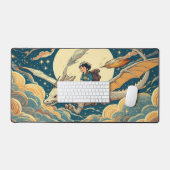 Anime Boy chevauchant un dragon sous Pleine lune S (Clavier et souris)
