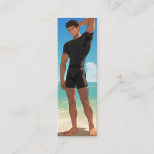 Anime Boy op het strand Mini Visitekaartje