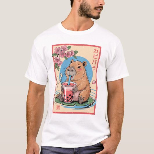 Anime Capybara Graphic T - shirts Kawaii Japanese  (Voorkant)