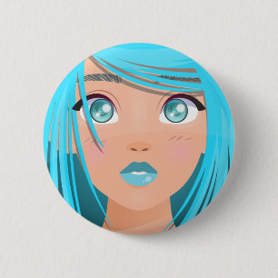 ANIME CARTOON MEISJE RONDE BUTTON 5,7 CM