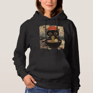 Anime Cat Eating Ramen Japanse stijl Anime Lovers Hoodie