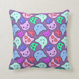 Anime Cat Face Pattern Kussen