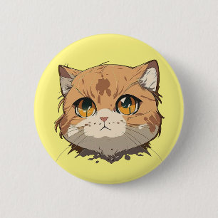 Anime Cat Face Ronde Button 5,7 Cm