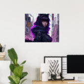 Anime Cat Girl Poster (Thuiskantoor)