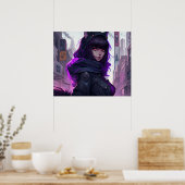 Anime Cat Girl Poster (Keuken)