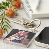 Anime cat girl sleutelhanger (Voorkant Rechts)