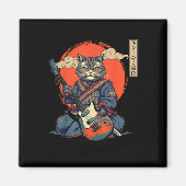 Anime Cat Japanese Samurai Tattoo Kawaii Ninja Gui Magneet (Voorkant)