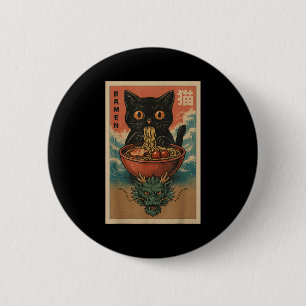 Anime Cat Ramen Japanse Grappige Kunst Kawaii en K Ronde Button 5,7 Cm