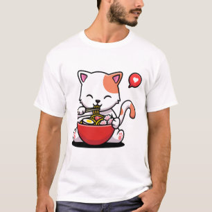 Anime Cat Ramen Kawaii Neko Otaku Japanse noedels T-shirt