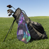 Anime Catgirl Night Glow Golfhanddoek (Groen)