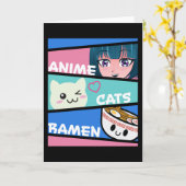 Anime Cats Ramen Manga Cosplay Japan Kawaii Gift Kaart (Gele Bloem)