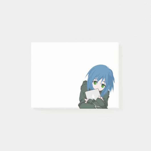 Anime Character Blue Hair Post-it® Notes (Voorkant)