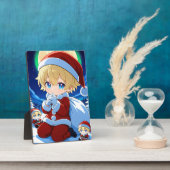 Anime Chibi Santa Boy Christmas Framed Art Fotoplaat (Zijkant)