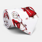 Anime Chick-Stropdas voor kerstmis Stropdas (Opgerold)