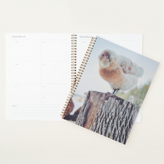 Anime Chicken on Stump Standard Size Planner (Devant avec enveloppe)