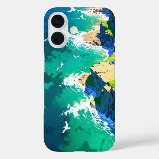 Anime Coastal Cliffs in de zomer Case-Mate iPhone Case (Achterkant)
