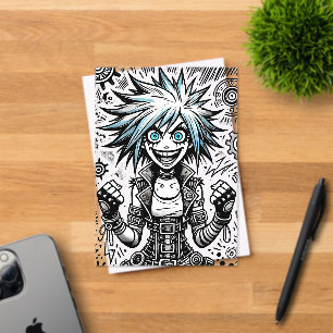 Anime Comic Vrolijke Kunst Origineel Blu_Eyes Blac Acryl Uitnodigingen
