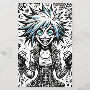 Anime Comic Vrolijke Kunst Origineel Blu_Eyes Blac Flyer