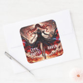 Anime Command the Flames, Omarm het aangepaste Sto Vierkante Sticker (Envelop)