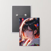 anime cute girl design button (Voorkant / Achterkant)