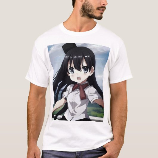 Anime Cute Girl Tshirt (Voorkant)