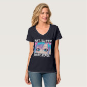 Anime de sommeil de manger Répéter T-shirt (Devant entier)