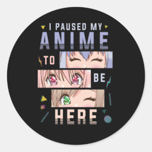 Anime die naar Girl Japans Anime Lover kijkt Ronde Sticker