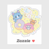 Anime Donut Delights beroemd gemaakt door Tom, Jer Sticker (Vel)