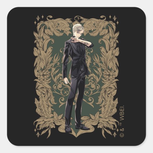 Anime Draco Malfoy  Lijst Vierkante Sticker (Voorkant)