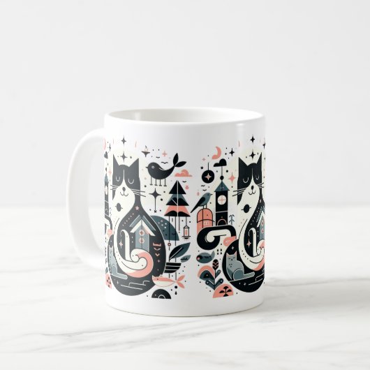 Anime drôle chat Mug (Devant gauche)