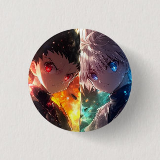 Anime Duo Dual Power Split Grafische Knop Ronde Button 3,2 Cm