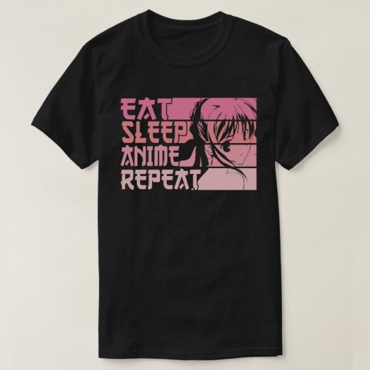 Anime Eat Sleep Anime Repeat T-shirt (Design voorkant)