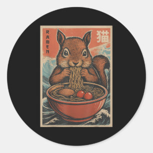 Anime Eekhoorn Ramen Japanse Kawaii geschenken voo Ronde Sticker