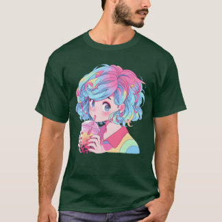 Anime en Boba Bubbleea familie T-shirt