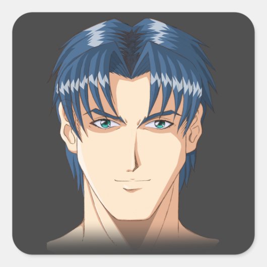 Anime en Manga Faces Vierkante Sticker (Voorkant)