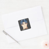 Anime en Manga Faces Vierkante Sticker (Envelop)