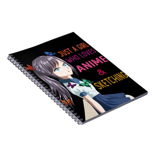 Anime en Sketching, alleen een meisje dat van Anim Notitieboek (Rechterzijde)
