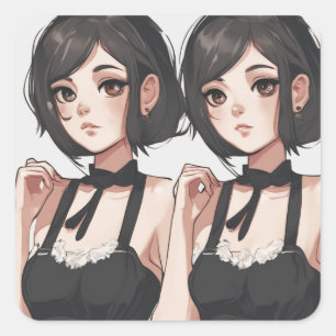Anime Essence Little Black Dress Sticker - Artisti