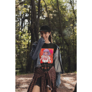 Anime Esthetisch Meisje "Cherry Bomb" Euphoria Muz T-shirt