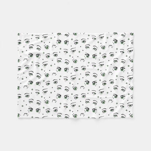 ANIME EYE PATROON ONTWERP FLEECE DEKEN (Voorkant (Horizontaal))