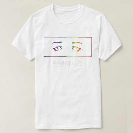 Anime Eyes Rainbow T-Shirt [hallo] (Design voorkant)
