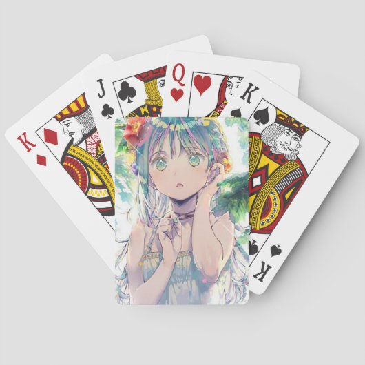 Anime faced box of playing cards pokerkaarten (Achterkant)